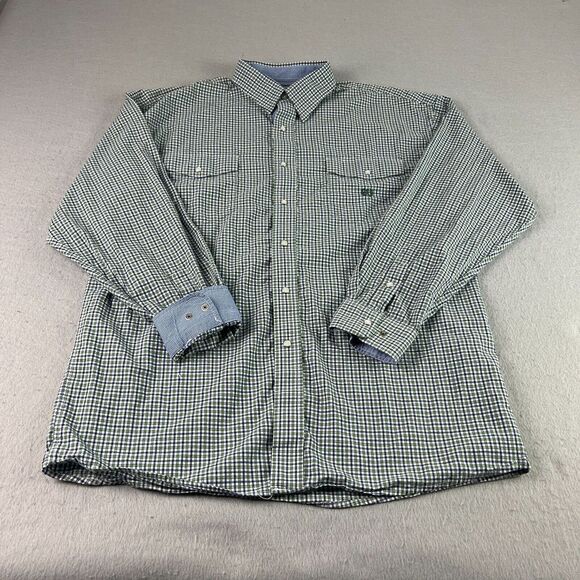 Panhandle Slim Other - Panhandle Slim Western‎ Shirt Mens Large Green Plaid Pearl Snap Cowboy Flip Cuff